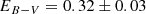 $$ \begin{aligned} E_{B-V} =0.32 \pm 0.03 \end{aligned} $$