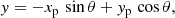 $$ \begin{aligned} y&= - x_{\rm p} \, \sin {\theta } + y_{\rm p} \, \cos {\theta }, \end{aligned} $$