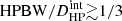 $ \mathrm{HPBW}/D_{\mathrm{HP}}^{\mathrm{int}} {\gtrsim}1/3 $