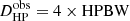 $ D_{\mathrm{HP}}^{\mathrm{obs}} = 4 \times \mathrm{HPBW} $