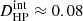 $ D_{\mathrm{HP}}^{\mathrm{int}} \approx 0.08 $