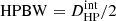 $ \mathrm{HPBW} = D_{\mathrm{HP}}^{\mathrm{int}}/2 $