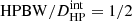 $ \mathrm{HPBW}/D_{\mathrm{HP}}^{\mathrm{int}} = 1/2 $