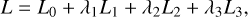 $L = {L_0} + {\lambda _1}{L_1} + {\lambda _2}{L_2} + {\lambda _3}{L_3},$