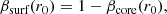 $$ \begin{aligned} \beta _\text{surf}(r_0)&=1-\beta _\text{core}(r_0), \end{aligned} $$