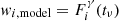 $ {\it w}_{i,\mathrm{model}} = F^\gamma_i(t_\nu) $