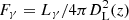 $ F_\gamma = L_\gamma / 4 \pi D_{\rm L}^2(z) $