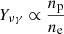$ Y_{\nu \gamma} \propto \frac{n_{\mathrm{p}}}{n_{\mathrm{e}}} $