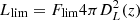 $ L_\mathrm{lim} = F_\mathrm{lim} 4 \pi D^2_L(z) $