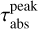 $\tau _{{\rm{abs}}}^{{\rm{peak}}}$