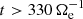 $ t > 330\,\Omega_{\mathrm{e}}^{-1} $