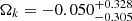 $ \Omega_k=-0.050^{+0.328}_{-0.305} $