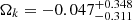 $ \Omega_k=-0.047^{+0.348}_{-0.311} $