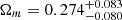 $ \Omega_m=0.274^{+0.083}_{-0.080} $