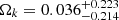 $ \Omega_k=0.036^{+ 0.223}_{-0.214} $