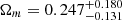 $ \Omega_m= 0.247^{+0.180}_{-0.131} $