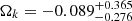 $ \Omega_k=-0.089^{+ 0.365}_{-0.276} $