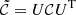 $ \tilde{\mathcal{C}} = U \mathcal{C}U^{\mathrm{T}} $