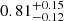 $ 0.81_{-0.12}^{+0.15} $