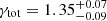 $ \gamma_{\mathrm{tot}} = 1.35_{-0.09}^{+0.07} $