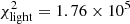$ \chi_{\rm light}^2 = 1.76 \times 10^5 $