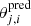 $ \theta_{j,i}^{\mathrm{pred}} $