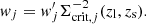 $$ \begin{aligned} { w}_j={ w}^\prime _j\Sigma ^{-2}_{\mathrm{crit,}j}(z_{\rm l},z_{\rm s}). \end{aligned} $$