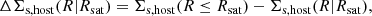 $$ \begin{aligned} \Delta \Sigma _{\rm s,host}(R|R_{\rm sat})=\Sigma _{\rm s,host}(R\le R_{\rm sat})-\Sigma _{\rm s,host}(R|R_{\rm sat}), \end{aligned} $$