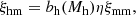 $$ \begin{aligned} \xi _{\rm hm}=b_{\rm h}(M_{\rm h})\eta \xi _{\rm mm}, \end{aligned} $$