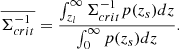 $$ \begin{aligned} \overline{\Sigma ^{-1}_{crit}}=\frac{\int ^\infty _{z_l}\Sigma ^{-1}_{crit}p(z_s)dz}{\int ^\infty _0p(z_s)dz}. \end{aligned} $$