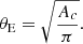 $$ \begin{aligned} \theta _{\rm E} = \sqrt{\frac{A_c}{\pi }} . \end{aligned} $$