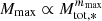 $ M_{\rm max} \propto M_{{\rm tot},*}^{m_{\rm max}} $