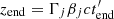 $ z_{\rm end} = \Gamma_j \beta_j c t^\prime_{\rm end} $