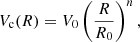 $$ \begin{aligned} V_{\rm c}(R)=V_{0} \left(\frac{R}{R_0}\right)^n, \end{aligned} $$
