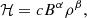 $$ \begin{aligned} \mathcal{H} = c B^\alpha \rho ^\beta , \end{aligned} $$
