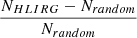 $ \frac{N_{HLIRG}-N_{random}}{N_{random}} $