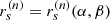 $ r_s^{(n)}=r_s^{(n)}(\alpha,\beta) $