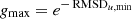 $ g_{\mathrm{max}}=e^{-\operatorname{RMSD}_{u,\rm min}} $