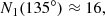 $$ \begin{aligned} N_1(135^\circ )\approx 16, \end{aligned} $$