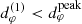 $ d_\varphi^{(1)} < d_\varphi^{\rm peak} $