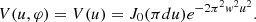 $$ \begin{aligned} V(u,\varphi )=V(u) =J_0(\pi du)e^{-2\pi ^2w^2u^2}. \end{aligned} $$
