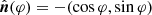 $ \hat{\boldsymbol{n}}(\varphi)=-(\cos{\varphi},\sin{\varphi}) $