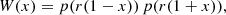 $$ \begin{aligned} W(x)=p(r(1-x))\,p(r(1+x)), \end{aligned} $$