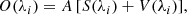 $$ \begin{aligned} O(\lambda _i) = A\,[S(\lambda _i) + V(\lambda _i)], \end{aligned} $$