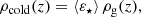 $$ \begin{aligned} \rho _{\rm cold}(z) = \langle \varepsilon _{\star }\rangle \,{\rho _{\rm g}(z)}, \end{aligned} $$