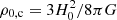 $ \rho_{0,\mathrm{c}} = 3H_{0}^{2}/8\pi G $