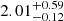 $ 2.01^{+0.59}_{-0.12} $