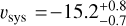 ${v_{{\rm{sys}}}} = - 15.2_{ - 0.7}^{ + 0.8}$