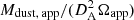 $ M_{\mathrm{dust,\,app}}/(D_{\mathrm{A}}^{2}\Omega_{\mathrm{app}}) $