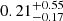 $ 0.21^{+0.55}_{-0.17} $